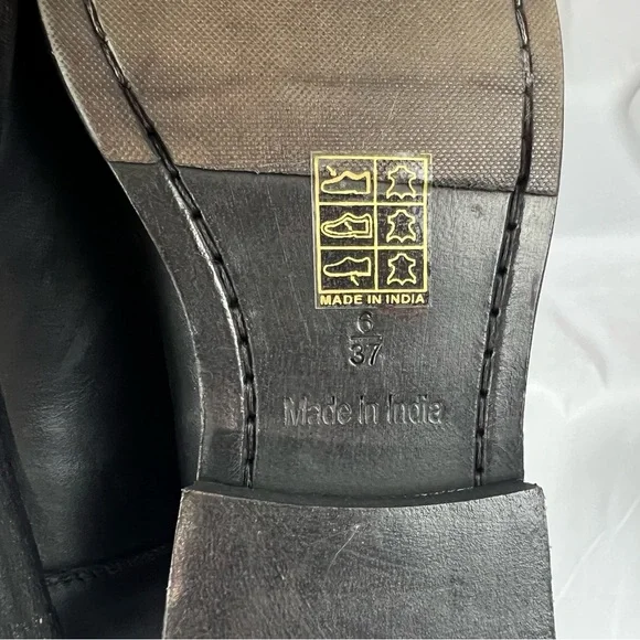 Free People Faded Black Everly Equestrian Boots Leather Zipper Back - Picture 13 of 16